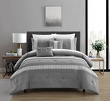 Brice Grey Queen 5pc Comforter Set