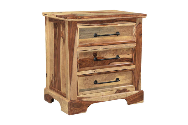 Porter Designs Crossroads Solid Sheesham Wood Natural Nightstand Natural 04-196-04-C003