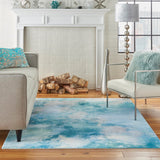 Nourison Le Reve LER02 Artistic Machine Made Tufted Indoor only Area Rug Seafoam 5'3" x 7'3" 99446494214