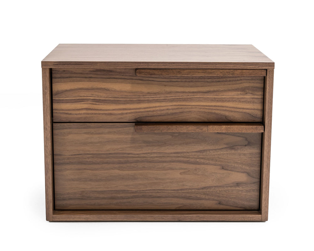 VIG Furniture Modrest Amberlie - Modern Walnut Nightstand VGMABR-96-WAL-NS