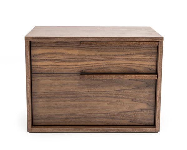 VIG Furniture Modrest Amberlie - Modern Walnut Nightstand VGMABR-96-WAL-NS