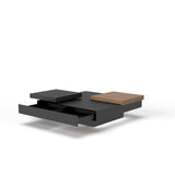 VIG Furniture Modrest Ambry Modern Walnut and Flat Black Coffee Table VGBB-MH1412-FB