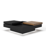 VIG Furniture Modrest Ambry Modern Walnut and Flat Black Coffee Table VGBB-MH1412-FB