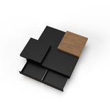 VIG Furniture Modrest Ambry Modern Walnut and Flat Black Coffee Table VGBB-MH1412-FB