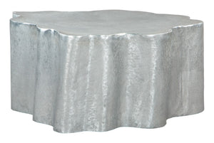 English Elm EE2908 Aluminum Modern Commercial Grade Coffee Table Antique Silver Aluminum