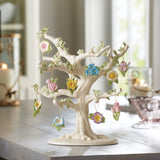 Celebrate Flowers 10-Piece Ceramic Ornament Set with Elegant Tree Figurine for Spring Decor