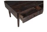 Porter Designs Waves Solid Sheesham Wood Modern Coffee Table Gray 05-196-02-W06M