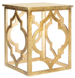 Safavieh Milo End Table Trellis Gold Wood NC Coating MDF AMH1508B 683726367871