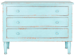 Safavieh Talbet Chest Storage Distressed Blue Wood NC Coating Fir MDF AMH1517A 683726368779