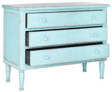 Safavieh Talbet Chest Storage Distressed Blue Wood NC Coating Fir MDF AMH1517A 683726368779