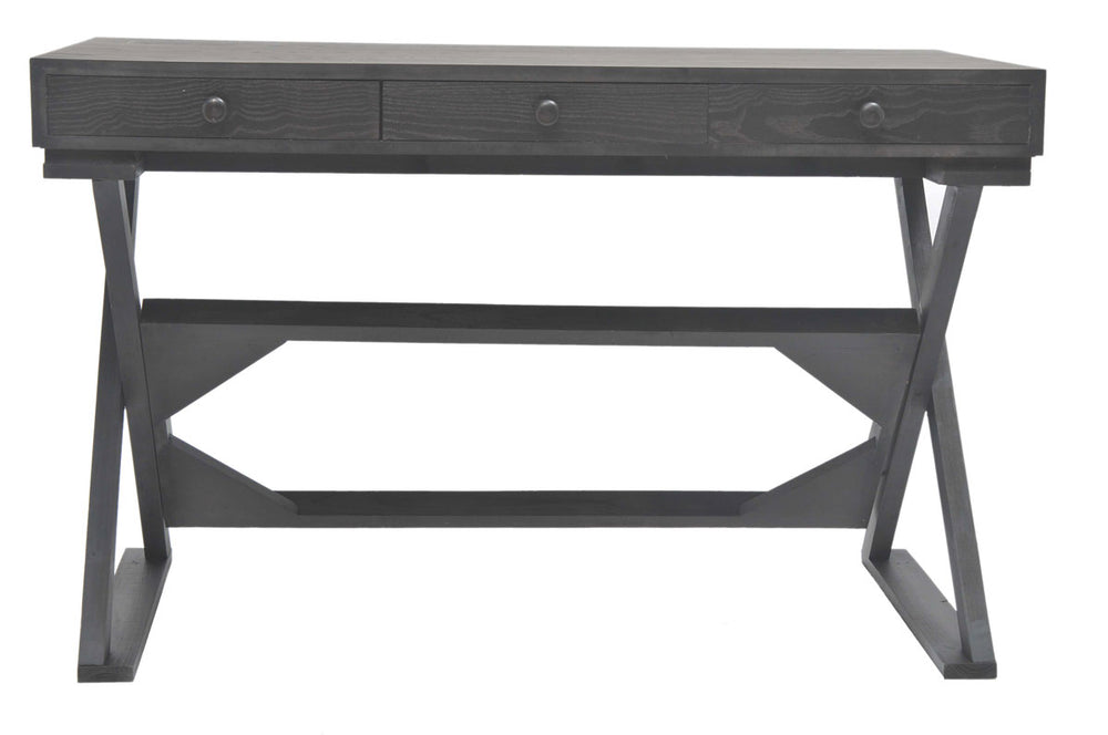 Safavieh Gilbert Desk Weathered Black Wood NC Coating Fir MDF AMH1525A 683726369745