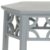 Safavieh Connr End Table Hexagon Pearl Blue Grey Wood Bayur AMH4602C 683726755340
