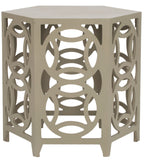 Safavieh Natanya Side Table Pearl Taupe Wood Bayur MDF AMH4613C 683726755012