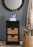 Safavieh Carrie Side Table Storage Brown Wood Water Based Paint Pine Aluminum Alloy AMH5700F 683726737247