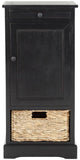 Safavieh Raven Storage Unit Tall Distressed Black Wood Water Based Paint Pine Aluminum Alloy AMH5703B 683726471547
