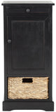 Safavieh Raven Storage Unit Tall Distressed Black Wood Water Based Paint Pine Aluminum Alloy AMH5703B 683726471547