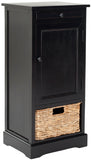 Safavieh Raven Storage Unit Tall Distressed Black Wood Water Based Paint Pine Aluminum Alloy AMH5703B 683726471547