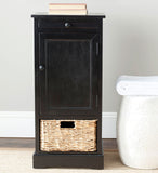 Safavieh Raven Storage Unit Tall Distressed Black Wood Water Based Paint Pine Aluminum Alloy AMH5703B 683726471547