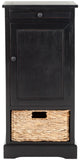 Safavieh Raven Storage Unit Tall Distressed Black Wood Water Based Paint Pine Aluminum Alloy AMH5703B 683726471547