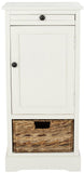 Safavieh Raven Storage Unit Tall Distressed Cream Wood Water Based Paint Pine Aluminum Alloy AMH5703C 683726470915