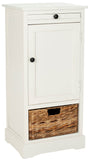 Safavieh Raven Storage Unit Tall Distressed Cream Wood Water Based Paint Pine Aluminum Alloy AMH5703C 683726470915