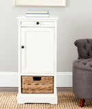 Safavieh Raven Storage Unit Tall Distressed Cream Wood Water Based Paint Pine Aluminum Alloy AMH5703C 683726470915