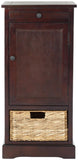 Safavieh Raven Storage Unit Tall Dark Cherry Wood Water Based Paint Pine Aluminum Alloy AMH5703D 683726470922