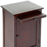 Safavieh Raven Storage Unit Tall Dark Cherry Wood Water Based Paint Pine Aluminum Alloy AMH5703D 683726470922