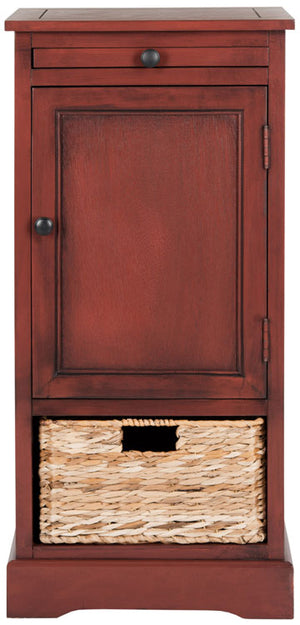 Safavieh Raven Storage Unit Tall Red Wood Water Based Paint Pine Aluminum Alloy AMH5703E 683726214885