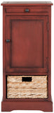 Safavieh Raven Storage Unit Tall Red Wood Water Based Paint Pine Aluminum Alloy AMH5703E 683726214885