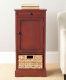 Safavieh Raven Storage Unit Tall Red Wood Water Based Paint Pine Aluminum Alloy AMH5703E 683726214885