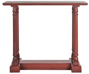 Regan Console Table - Elegant Pine Furniture in Rust Red Finish for Stylish Home Decor Displays