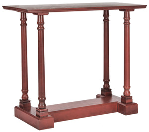 Regan Console Table - Elegant Pine Furniture in Rust Red Finish for Stylish Home Decor Displays
