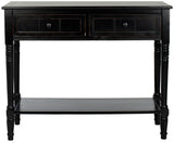 Safavieh Samantha Console Distressed Black Wood Water Based Paint Pine Aluminum Alloy AMH5710B 683726471363