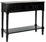 Safavieh Samantha Console Distressed Black Wood Water Based Paint Pine Aluminum Alloy AMH5710B 683726471363