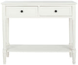 Safavieh Samantha Console Distressed Cream Wood Water Based Paint Pine Aluminum Alloy AMH5710C 683726471370