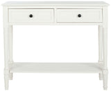 Safavieh Samantha Console Distressed Cream Wood Water Based Paint Pine Aluminum Alloy AMH5710C 683726471370