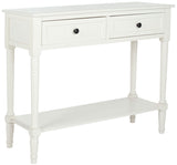 Safavieh Samantha Console Distressed Cream Wood Water Based Paint Pine Aluminum Alloy AMH5710C 683726471370