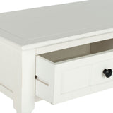 Safavieh Samantha Console Distressed Cream Wood Water Based Paint Pine Aluminum Alloy AMH5710C 683726471370