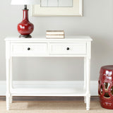 Safavieh Samantha Console Distressed Cream Wood Water Based Paint Pine Aluminum Alloy AMH5710C 683726471370