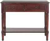 Safavieh Samantha Console Dark Cherry Wood Water Based Paint Pine Aluminum Alloy AMH5710D 683726471387