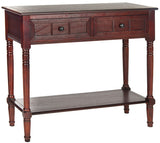 Safavieh Samantha Console Dark Cherry Wood Water Based Paint Pine Aluminum Alloy AMH5710D 683726471387