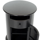 Safavieh Tabitha Accent Table Distressed Black Wood Water Based Paint Pine Aluminum Alloy AMH5712B 683726471462