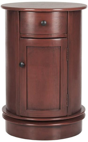 Safavieh Tabitha Accent Table Red Wood Water Based Paint Pine Aluminum Alloy AMH5712E 683726307648