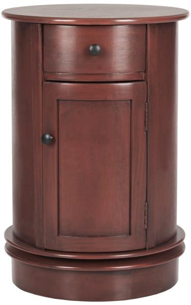 Safavieh Tabitha Accent Table Red Wood Water Based Paint Pine Aluminum Alloy AMH5712E 683726307648