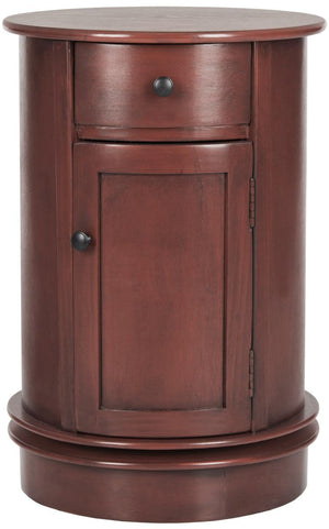 Safavieh Tabitha Accent Table Red Wood Water Based Paint Pine Aluminum Alloy AMH5712E 683726307648