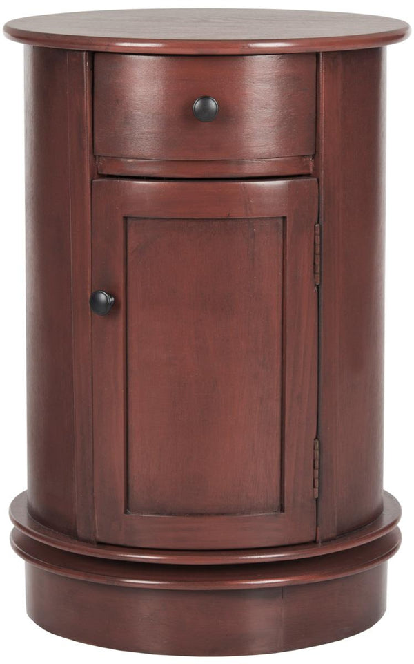 Safavieh Tabitha Accent Table Red Wood Water Based Paint Pine Aluminum Alloy AMH5712E 683726307648