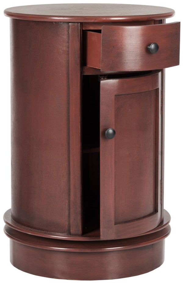 Safavieh Tabitha Accent Table Red Wood Water Based Paint Pine Aluminum Alloy AMH5712E 683726307648