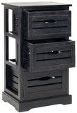 Safavieh Samara Cabinet Black Wood Water Based Paint Pine AMH5713B 683726403746