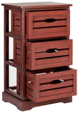 Safavieh Samara Cabinet Red Wood Water Based Paint Pine AMH5713E 683726307655